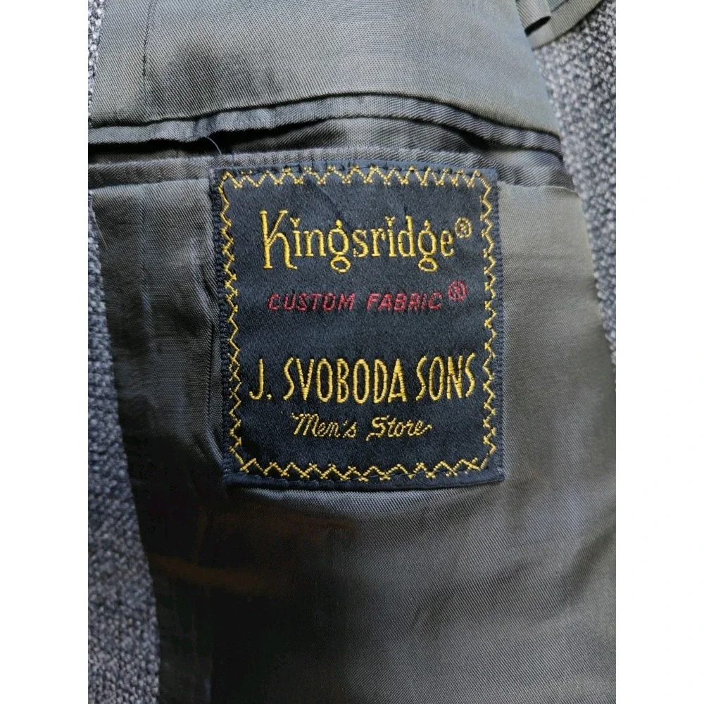 Kingsridge Mens Vintage Wool Tweed Sports Coat 41R Gray USA 2 Button Blazer
